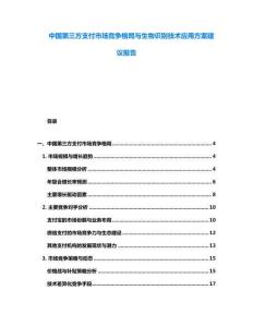中國第三方支付市場競爭格局與生物識別技術應用方案建議報告