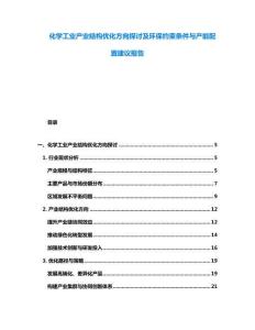 化學(xué)工業(yè)產(chǎn)業(yè)結(jié)構(gòu)優(yōu)化方向探討及環(huán)保約束條件與產(chǎn)能配置建議報告