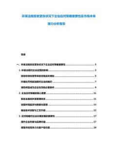 環保法規愈發緊張狀況下企業應對策略重要性及市場未來潛力分析報告