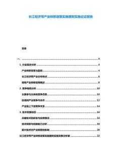 長江經濟帶產業轉移政策實施細則實施論證報告