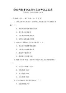 企業(yè)內部審計規(guī)范與實務考試及答案