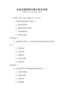 企業(yè)內部控制與審計實訓試卷