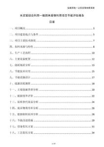 水泥窯綜合利用一般固體廢物利用項(xiàng)目節(jié)能評(píng)估報(bào)告