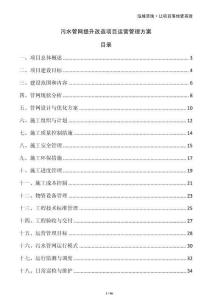 污水管網提升改造項目運營管理方案