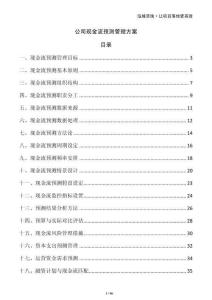 公司现金流预测管理方案