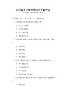 企業數字化轉型策略與實踐考試