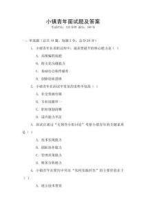 小鎮青年面試題及答案