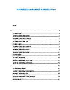 蜂窩網絡通信技術研究投資分析發展報告Mirror