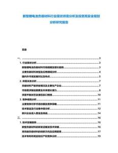 新型鋰電池負極材料行業現狀供需分析及投資高安全規劃分析研究報告