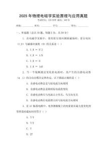2025年物理電磁學(xué)實(shí)驗(yàn)原理與應(yīng)用真題
