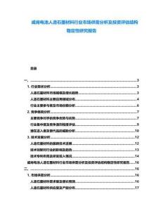 威肯電池人造石墨材料行業(yè)市場供需分析及投資評估結(jié)構(gòu)穩(wěn)定性研究報(bào)告