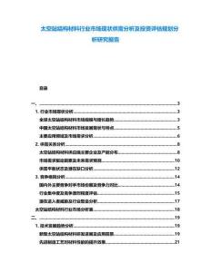 太空站結(jié)構(gòu)材料行業(yè)市場現(xiàn)狀供需分析及投資評估規(guī)劃分析研究報告
