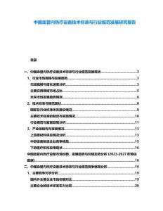中國血管內(nèi)熱療設(shè)備技術(shù)標準與行業(yè)規(guī)范發(fā)展研究報告