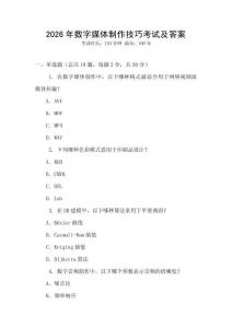 2026年數字媒體制作技巧考試及答案