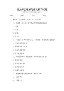 語文閱讀理解與作文技巧試題