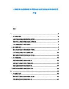 公路橋梁結(jié)構(gòu)健康監(jiān)測裝置維護制度及維護頻率調(diào)研報告方案