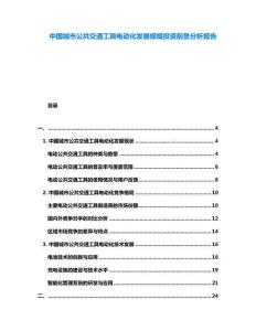 中國城市公共交通工具電動化發展規模投資前景分析報告