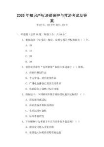 2026年知識產(chǎn)權(quán)法律保護與救濟考試及答案