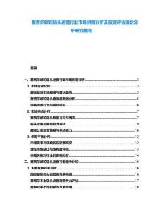 塞舌爾郵輪碼頭運營行業(yè)市場供需分析及投資評估規(guī)劃分析研究報告