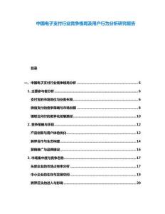 中國電子支付行業競爭格局及用戶行為分析研究報告