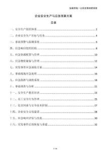企業(yè)安全生產(chǎn)與應(yīng)急預(yù)案方案
