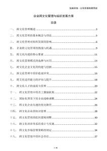 企業跨文化管理與組織發展方案