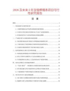 2026及未來5年含銀焊錫條項(xiàng)目可行性研究報(bào)告
