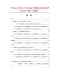 2026及未來5年GSM水井監控系統項目可行性研究報告