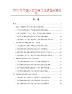 2026年中國(guó)人字型網(wǎng)市場(chǎng)調(diào)查研究報(bào)告