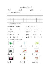 一年級拼音練習卷(上冊)
