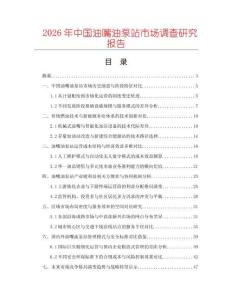 2026年中國(guó)油嘴油泵站市場(chǎng)調(diào)查研究報(bào)告