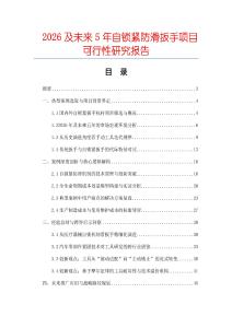 2026及未來5年自鎖緊防滑扳手項(xiàng)目可行性研究報(bào)告