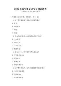 2025年青少年交通安全知識(shí)試卷