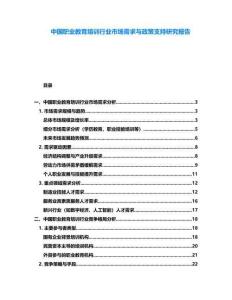 中國職業(yè)教育培訓(xùn)行業(yè)市場需求與政策支持研究報告