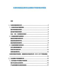 社保體系建設(shè)及其對(duì)社會(huì)保障水平的影響分析報(bào)告