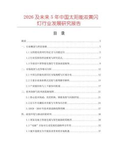 2026及未來5年中國太陽能雙黃閃燈行業(yè)發(fā)展研究報告