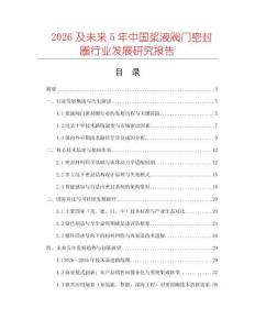 2026及未來5年中國漿液閥門密封圈行業(yè)發(fā)展研究報(bào)告