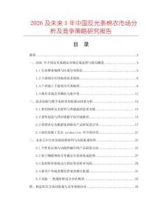 2026及未來5年中國反光條棉衣市場分析及競爭策略研究報告