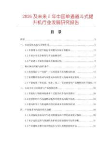2026及未來5年中國單通道斗式提升機行業(yè)發(fā)展研究報告