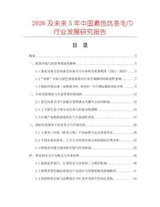 2026及未來5年中國素色坑條毛巾行業(yè)發(fā)展研究報告