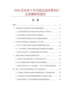 2026及未来5年中国去油性渍剂行业发展研究报告