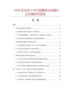 2026及未來5年中國腹部訓(xùn)練器行業(yè)發(fā)展研究報(bào)告