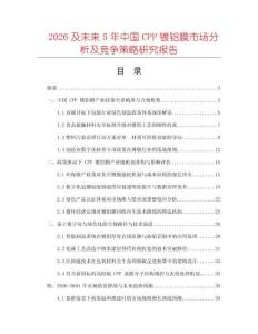 2026及未來(lái)5年中國(guó)CPP鍍鋁膜市場(chǎng)分析及競(jìng)爭(zhēng)策略研究報(bào)告