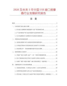 2026及未來5年中國USB接口按摩器行業(yè)發(fā)展研究報告