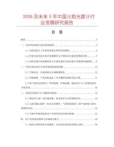 2026及未來5年中國火焰光度計行業(yè)發(fā)展研究報告