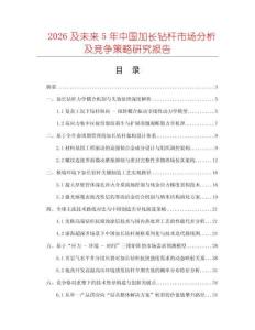 2026及未來5年中國加長鉆桿市場分析及競爭策略研究報告