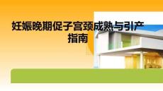 妊娠晚期促子宮頸成熟與引產(chǎn)指南