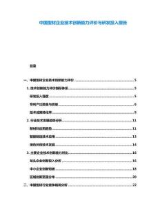 中國型材企業技術創新能力評價與研發投入報告