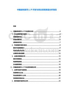 中國(guó)虛擬數(shù)字人IP開(kāi)發(fā)與商業(yè)變現(xiàn)渠道分析報(bào)告