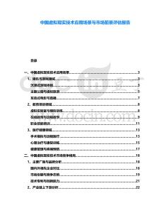 中國虛擬現實技術應用場景與市場前景評估報告
